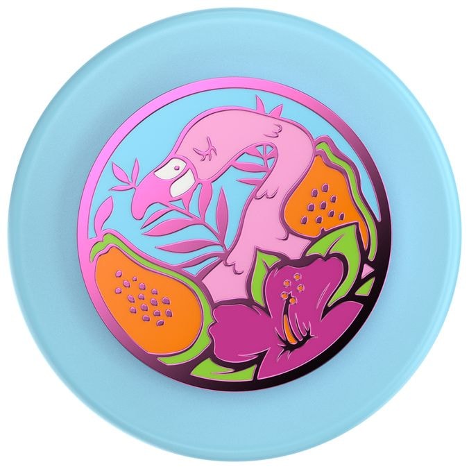 Fingerring  PopGrip Flamingo (Blau, Mehrfarbig) 
