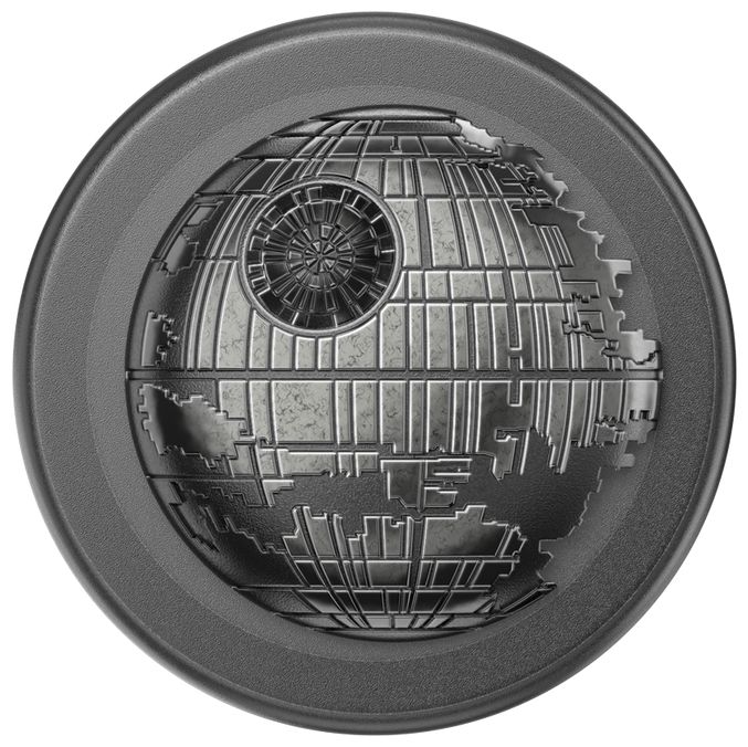 Fingerring für Apple iPhone 12+  PopGrip MagSafe Enamel Death Star (Schwarz) 