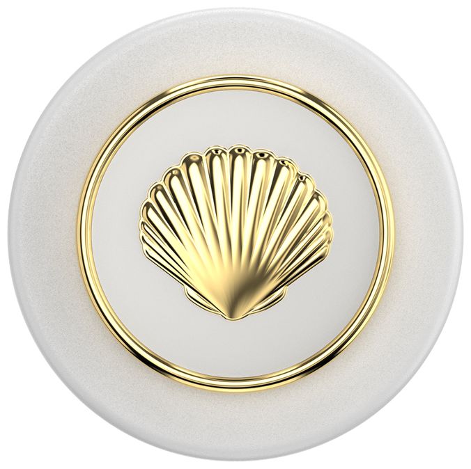 Fingerring für Apple iPhone 12+  PopGrip MagSafe Venus White Enamel (Gold, Weiß) 