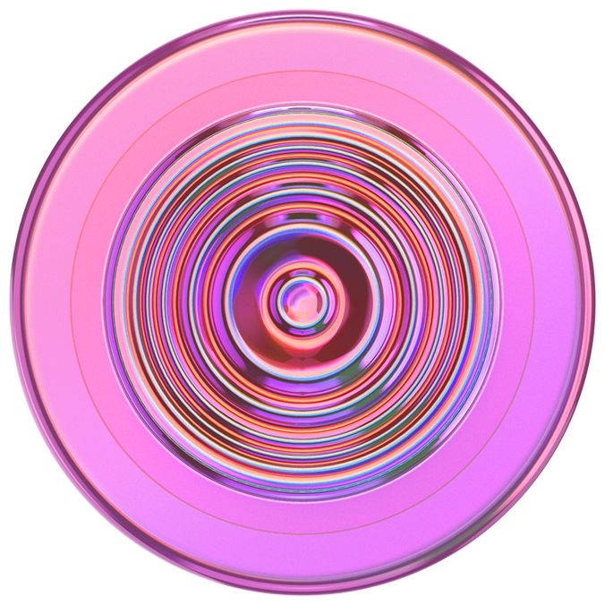 Fingerring für Apple iPhone 12+  PopGrip MagSafe Ripple Iridescent Aviation Opalescent (Pink) 