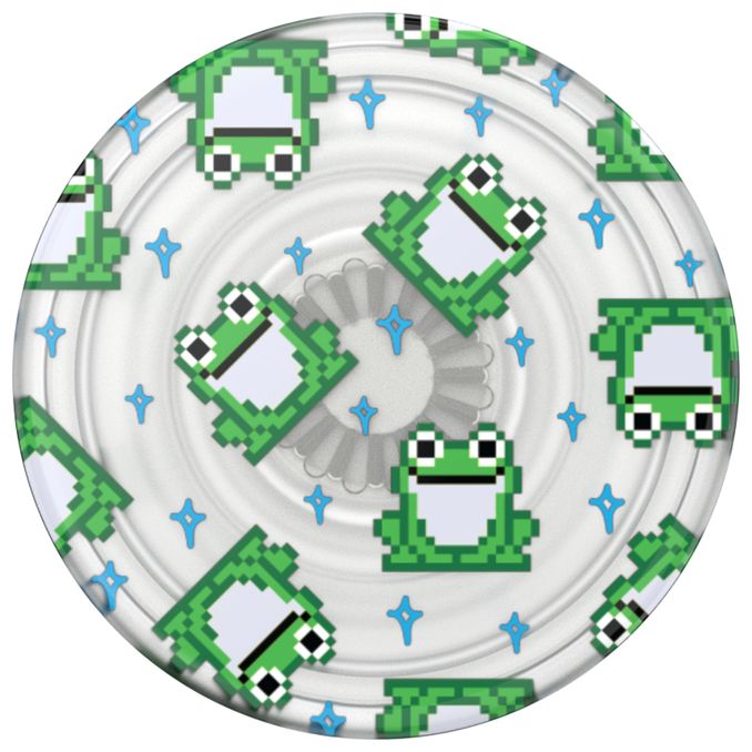 Fingerring für Jede Marke (Grün, Durchscheinend, Weiß) PopGrip Premium Plant 8 Bit Frogs 