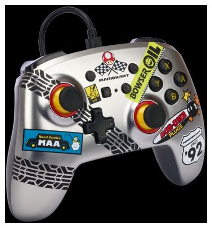 Gamepad für Nintendo Switch (Schwarz, Blau, Orange, Rot, Silber, Weiß) Enhanced Wired Controller Mario Kart 