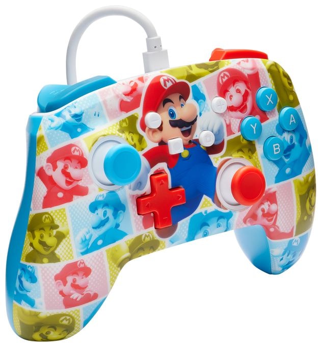 Analog / Digital Gamepad für Nintendo Switch, Nintendo Switch OLED  Enhanced Wired Controller Wireless (Super Mario - Mario Hero Reel) (Mehrfarbig) 