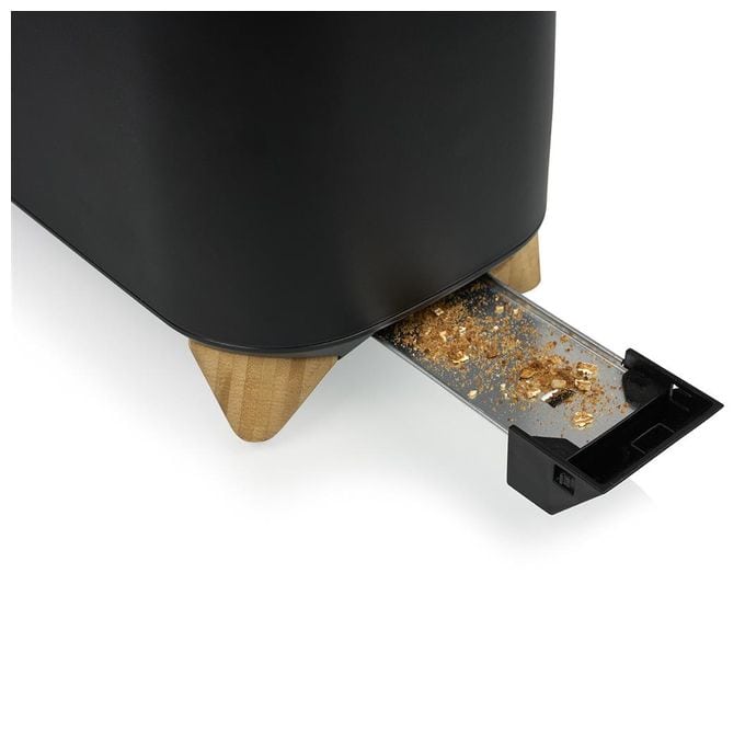 Toaster 1000 W 2 Scheibe(n) 6 Stufen (Schwarz, Silber, Holz) 142361 Pure 