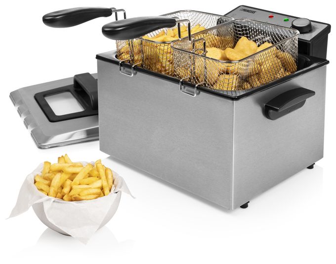 Doppel Fritteuse 5 l 3270 W  185000 (Schwarz, Edelstahl) 