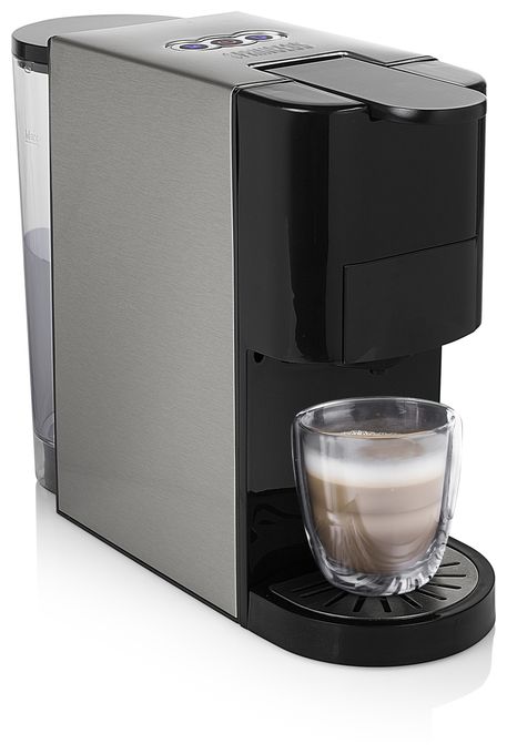 Kaffeekapsel, Kaffeepad, Gemahlener Kaffee Maschine  249450 (Schwarz, Edelstahl) 