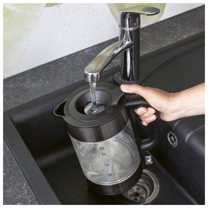 1,7 l Wasserkocher 2200 W (Schwarz, Transparent) PC-WKS1322G 