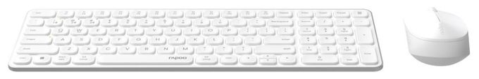 Büro Tastatur RF Wireless + Bluetooth 2.4 GHz  9710M (Weiß) 
