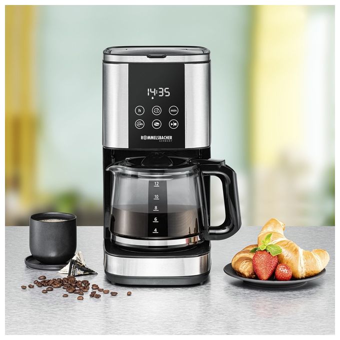 12 Tassen Filterkaffeemaschine 1,5 l  FKM1000 (Schwarz, Edelstahl) 