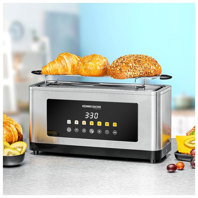 Toaster 2 Scheibe(n) 7 Stufen  TOL1000 (Edelstahl, Schwarz) 