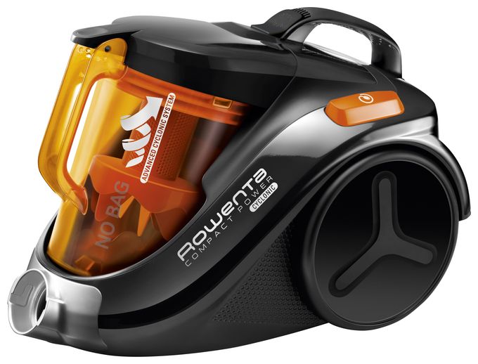 Bodenstaubsauger Beutellos 750 W HEPA  RO3753 Compact Power (Schwarz, Orange) 