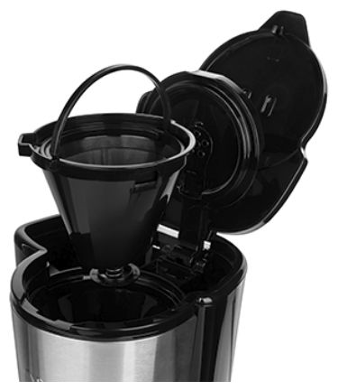 5 Tassen Filterkaffeemaschine 0,6 l  24210-56 Compact Home (Schwarz, Edelstahl) 