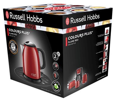1,0 l Wasserkocher 2400 W  24992-70 Colours Plus+ (Schwarz, Rot) 