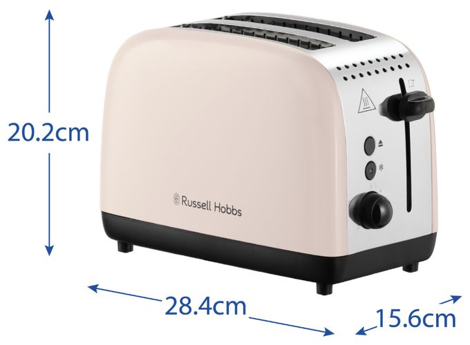 Toaster 1670 W 2 Scheibe(n)  26930-56 Colours Plus (Edelstahl, Weiß) 