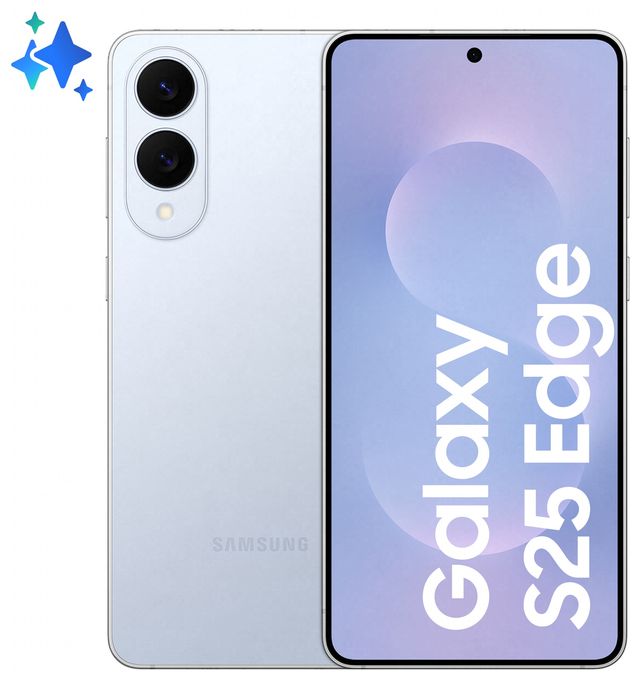 512 GB 5G Smartphone 17 cm (6.7 Zoll) Android 200 MP Dual Kamera Dual Sim WiFi 7 (Titanium Icyblue) Galaxy S25 Edge 