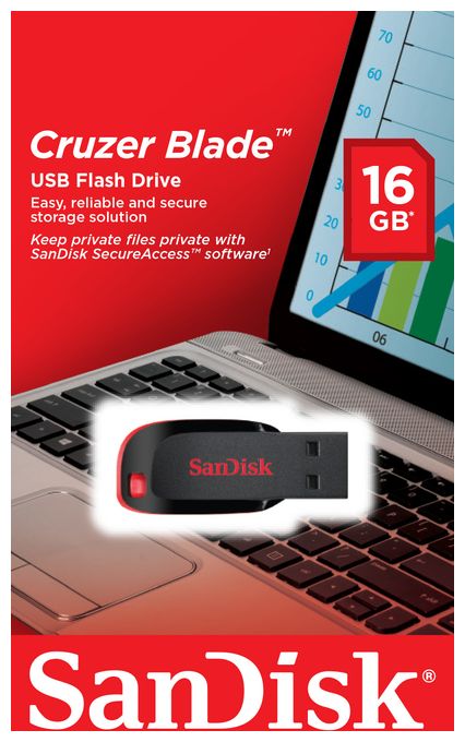 USB Typ-A Stick 16 GB  Cruzer Blade (Schwarz, Rot) 
