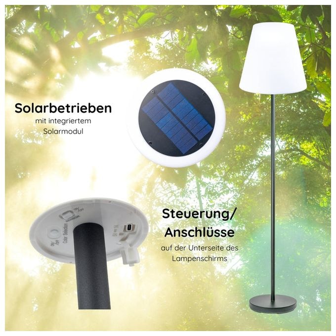 Warmweiß (3000K) Akku, Solar AUSL0100 LED Solar Outdoor Standleuchte 
