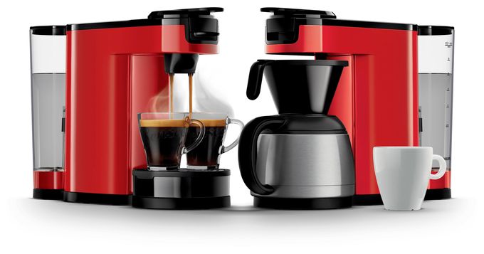 Kaffeepad, Gemahlener Kaffee Maschine  HD6592/84 Senseo Switch (Schwarz, Rot) 