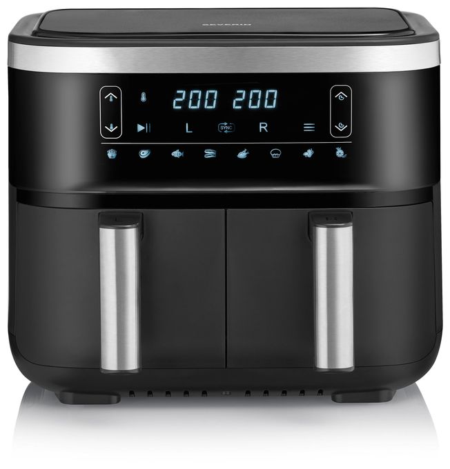 Doppel Heißluftfritteuse 3,25 l 2850 W  FR2453 (Schwarz, Silber) 