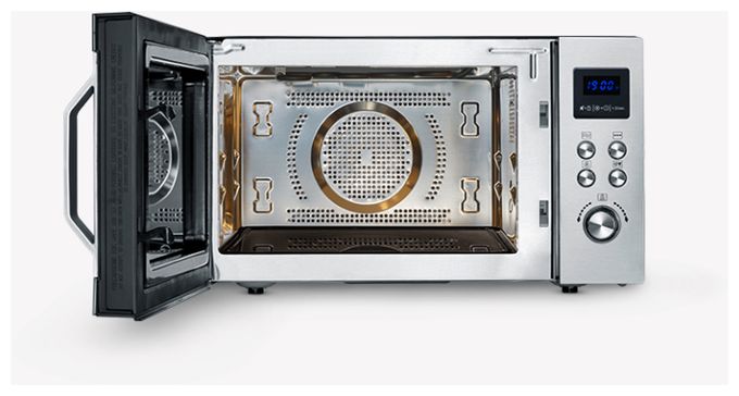 Freistehende Mikrowelle 900 W Größe: mittel 10 Stufen Grill  MW7777 (Schwarz, Edelstahl) 