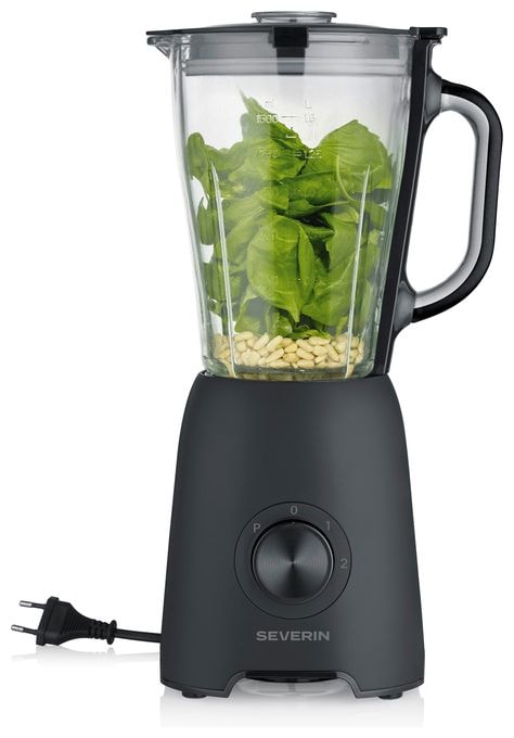 1,5 l Standmixer 2 Geschwindigkeiten 600 W (Schwarz, Transparent) SM3722 