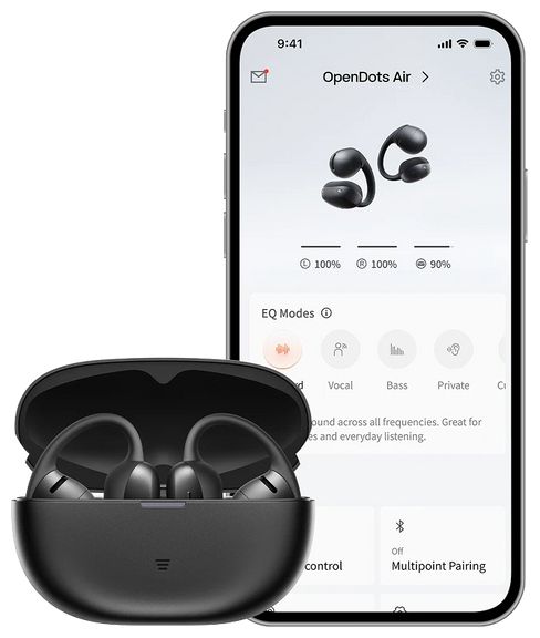 In-Ear Bluetooth Kopfhörer kabellos 9 h Laufzeit IP55  OpenDots Air (Schwarz) 