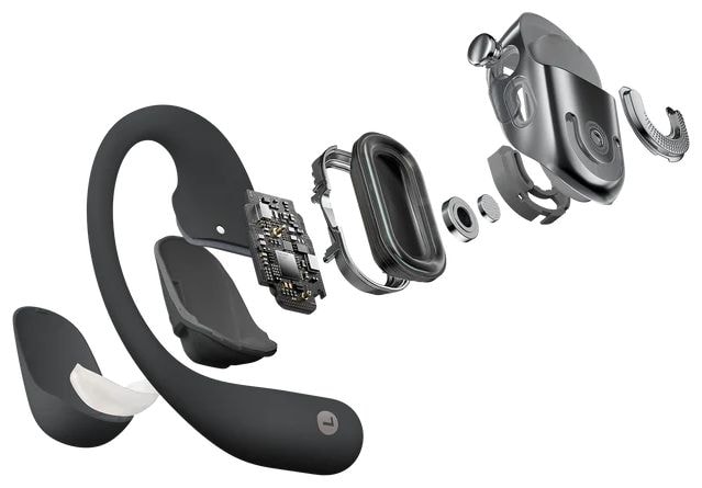 Open-Ear Bluetooth Kopfhörer kabellos 11 h Laufzeit IP55  OpenFit 2+ (Schwarz) 