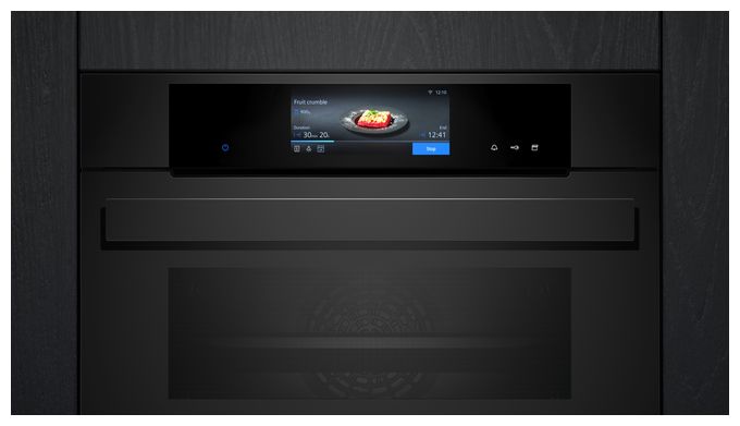 Einbaubackofen kompakt Dampfgaren AutoClean (Schwarz) iQ700 CS938GCM1 
