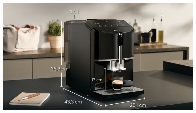 Kaffeevollautomat 15 bar 1,4 l 250 g  EQ300 TF301E19 (Schwarz) 