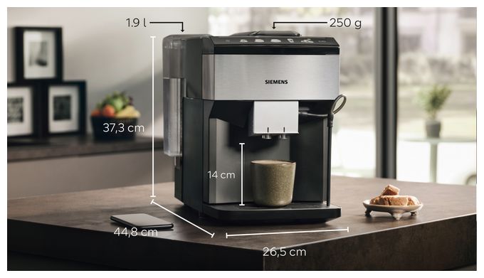 Kaffeevollautomat 15 bar 1,9 l  EQ500 TP516DX3 (Schwarz, Edelstahl) 