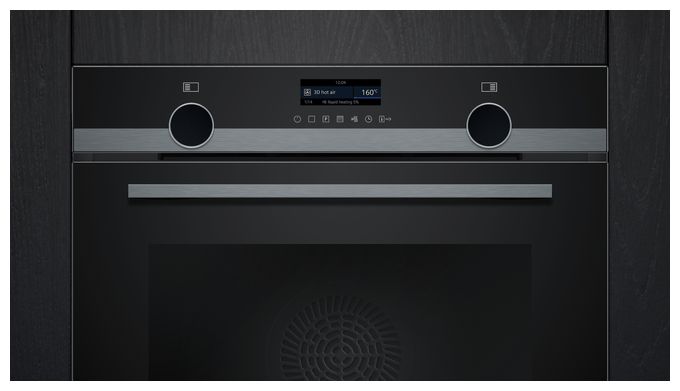 Einbaubackofen groß AutoClean (Edelstahl, Schwarz) iQ500 HB479G0A3 