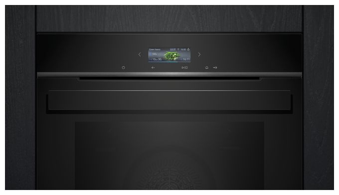Einbaubackofen groß AutoClean (Edelstahl, Schwarz) iQ700 HB934GBB1 