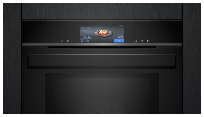 Einbaubackofen groß AutoClean Mikrowelle (Schwarz) iQ700 HN978GMB1 