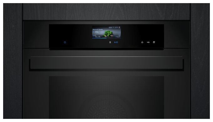 Einbaubackofen groß Dampfgaren AutoClean (Schwarz) iQ700 HS936GCM1 