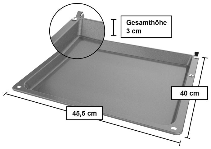 HZ541000 Backblech 30 x 455 x 400 mm spülmaschinengeeignet 