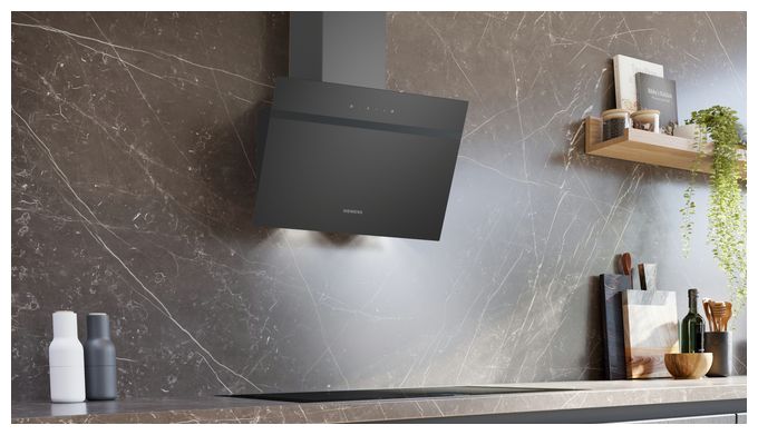Abluft/Umluft Dunstabzugshaube/Esse Wand 60 cm (Schwarz) IQ100 LC65KDK60 