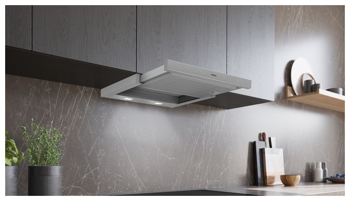 Abluft/Umluft Dunstabzugshaube/Esse Einbau 60 cm (Silber) iQ100 LI63LB526 