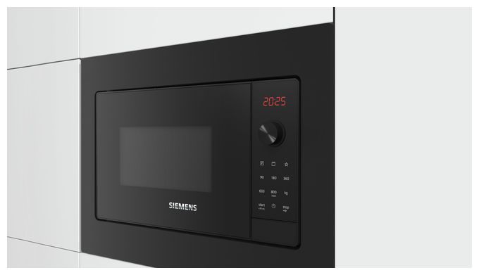 Einbau-Mikrowelle 800 W Größe: klein 5 Stufen Grill (Schwarz) iQ300 BE623LMB3 