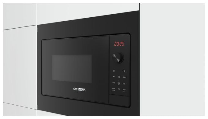 Einbau-Mikrowelle 800 W Größe: klein 5 Stufen (Schwarz, Edelstahl) iQ300 BF523LMB3 