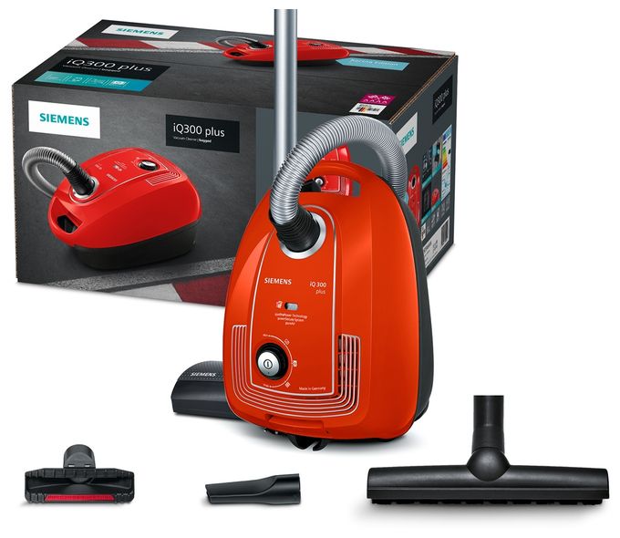 Bodenstaubsauger mit Staubbeutel 750 W Hygienefilter  iQ300 VSP3AAAA Limited Edition (Rot) 