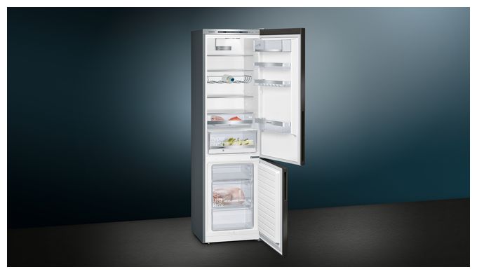 249 l / 94 l Kühl-Gefrierkombi freistehend 119 kWh Jahr  iQ500 KG39E8XBA (Schwarz, Edelstahl) 
