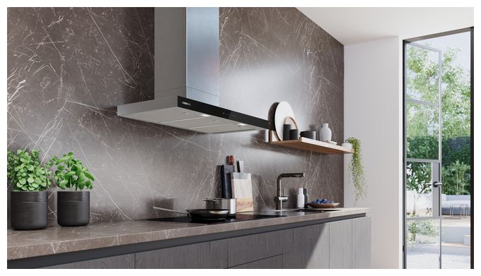 Abluft/Umluft Dunstabzugshaube/Esse Wand 90 cm (Edelstahl) iQ500 LC97BDN30 