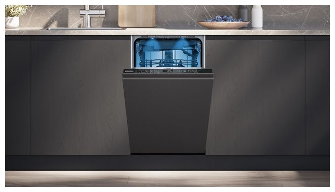 45 cm Geschirrspüler vollintegriert (ohne Front) Leise 10 Maßgedecke aquaStop Funktion Wärmetauscher iQ500 SR65EX09ME 