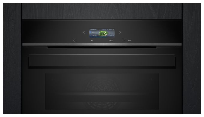 Einbaubackofen kompakt AutoClean (Schwarz/Edelstahl) iQ700 CB974GKB1 