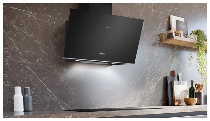 Abluft/Umluft Dunstabzugshaube/Esse 90 cm (Schwarz) iQ700 LC91KLT60 