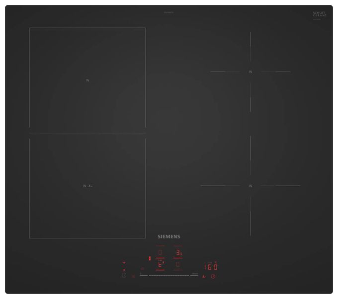 Backofen-Set groß AutoClean mit autarkem 60 cm Induktions Kochfeld PQ100J60PL (HB279GBB3 + ED61AHSC1E) 
