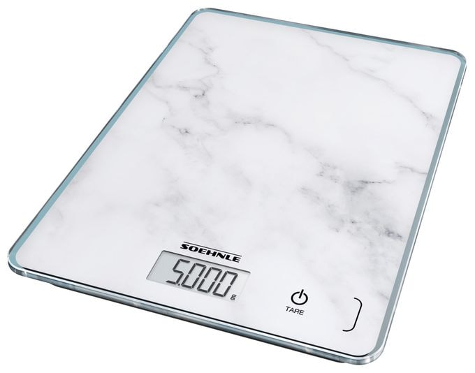 Elektronische Küchenwaage bis 5 kg Genauigkeit 1 g  61516 Page Compact 300 (Marmorfarbe) 