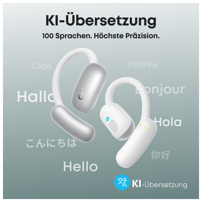 Ohraufliegender Bluetooth Kopfhörer kabellos 10 h Laufzeit IP55 USB Typ-C  Aerofit 2 (Weiß) 