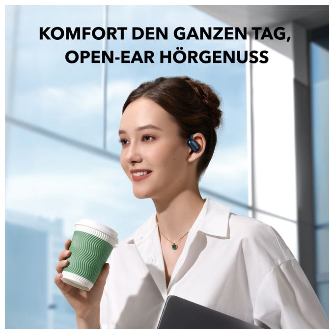 Ohraufliegender Bluetooth Kopfhörer kabellos 10 h Laufzeit IP55 USB Typ-C  Aerofit 2 (Blau) 