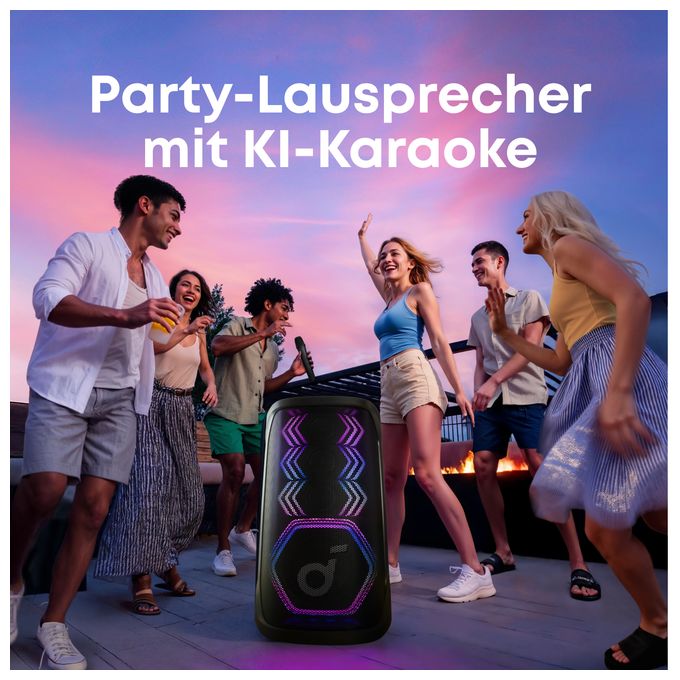 200 W Bluetooth Lautsprecher IPX4 Laufzeit bis 12 h  Rave 3S (Schwarz) 